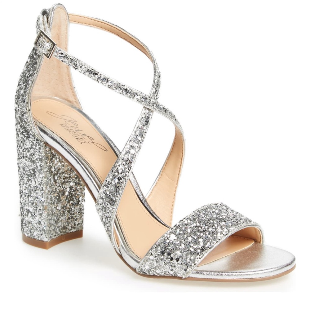 BADGLEY MISCHKA sparkle block heels